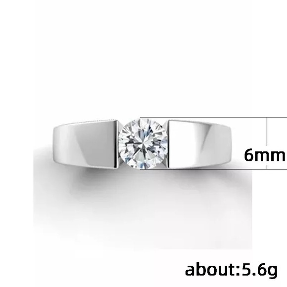 New Women’s Round Cut 925 Silver Diamond Ring - Picture 4 of 5